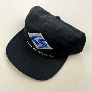 Vintage Lost in Space Hat Cap Snapback Black Sci-Fi Movie Film Logo Made USA 90s